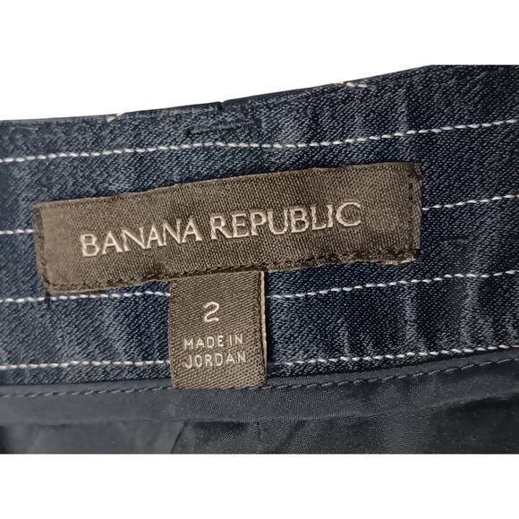 Banana Republic Navy Pinstripe Pants Avery Fit Size 2 Slim Straight Career - Picture 13 of 16
